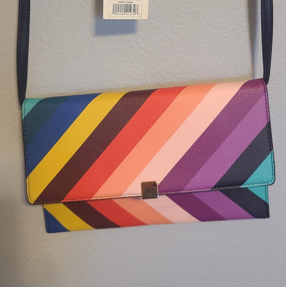 Rainbow chevron purse